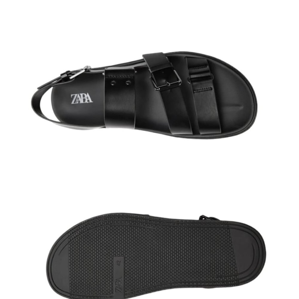 ZARA BUCKLED SANDALS BLACK  SIZE 12   | 2712/020/040